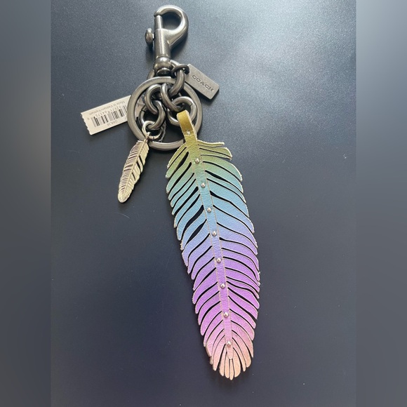 Coach Accessories - Coach Rainbow Feather Keychain Bagcharm